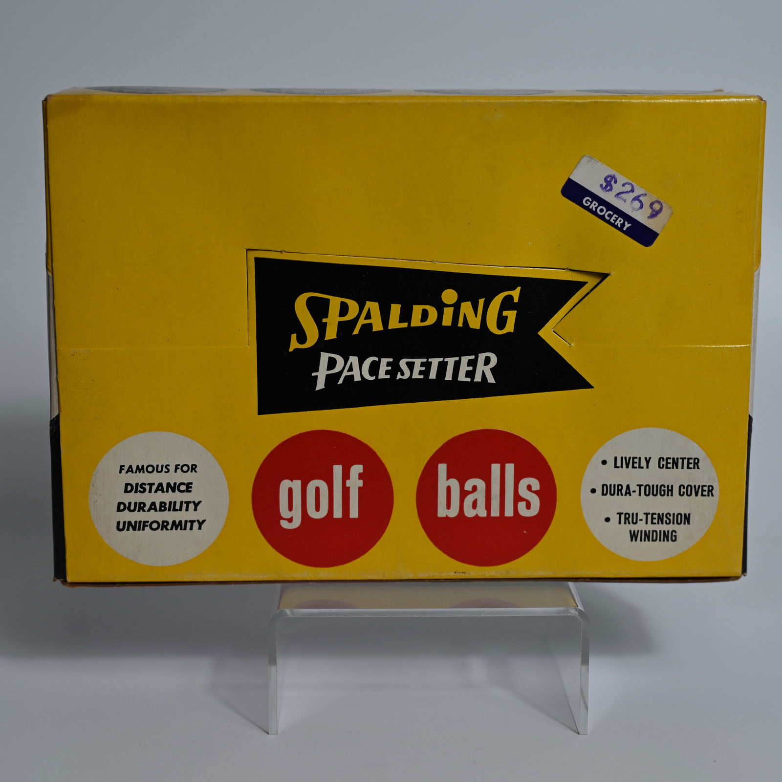 Spalding Pacesetter Golf Balls - 12 - Unopened Box: A new, unopened box of Spalding Pacesetter Golf Balls. Marked One Dozen and No. 11-443 on the end. Four boxes of three balls each - unopened inside. Each package has balls with the same number, to ide