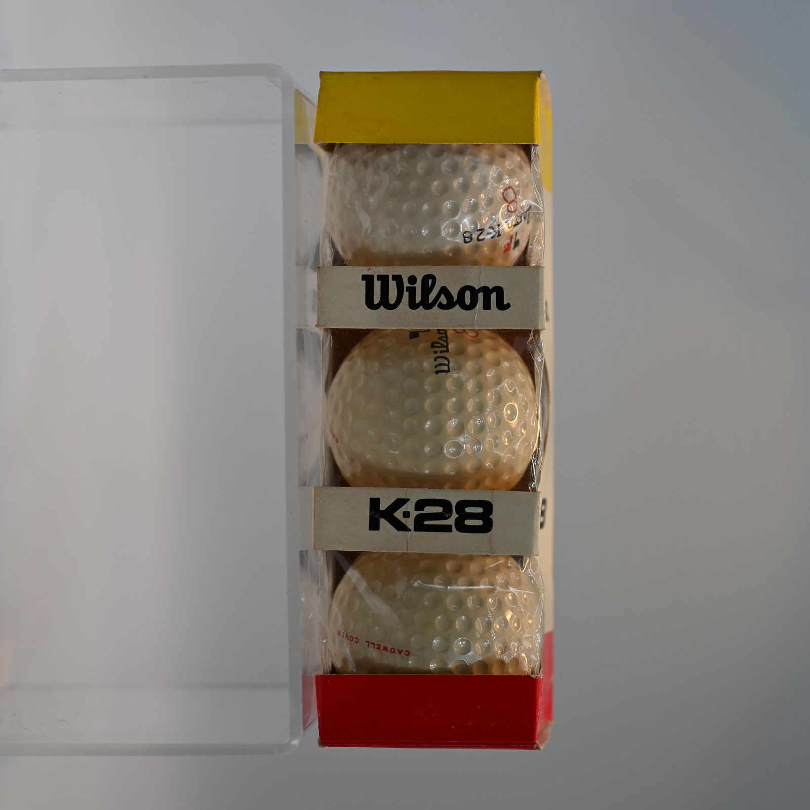 Wilson K-28 Golf Balls - Sleeve of 3 - Unused: An unopened sleeve of Wilson Sporting Goods K-28 golf balls