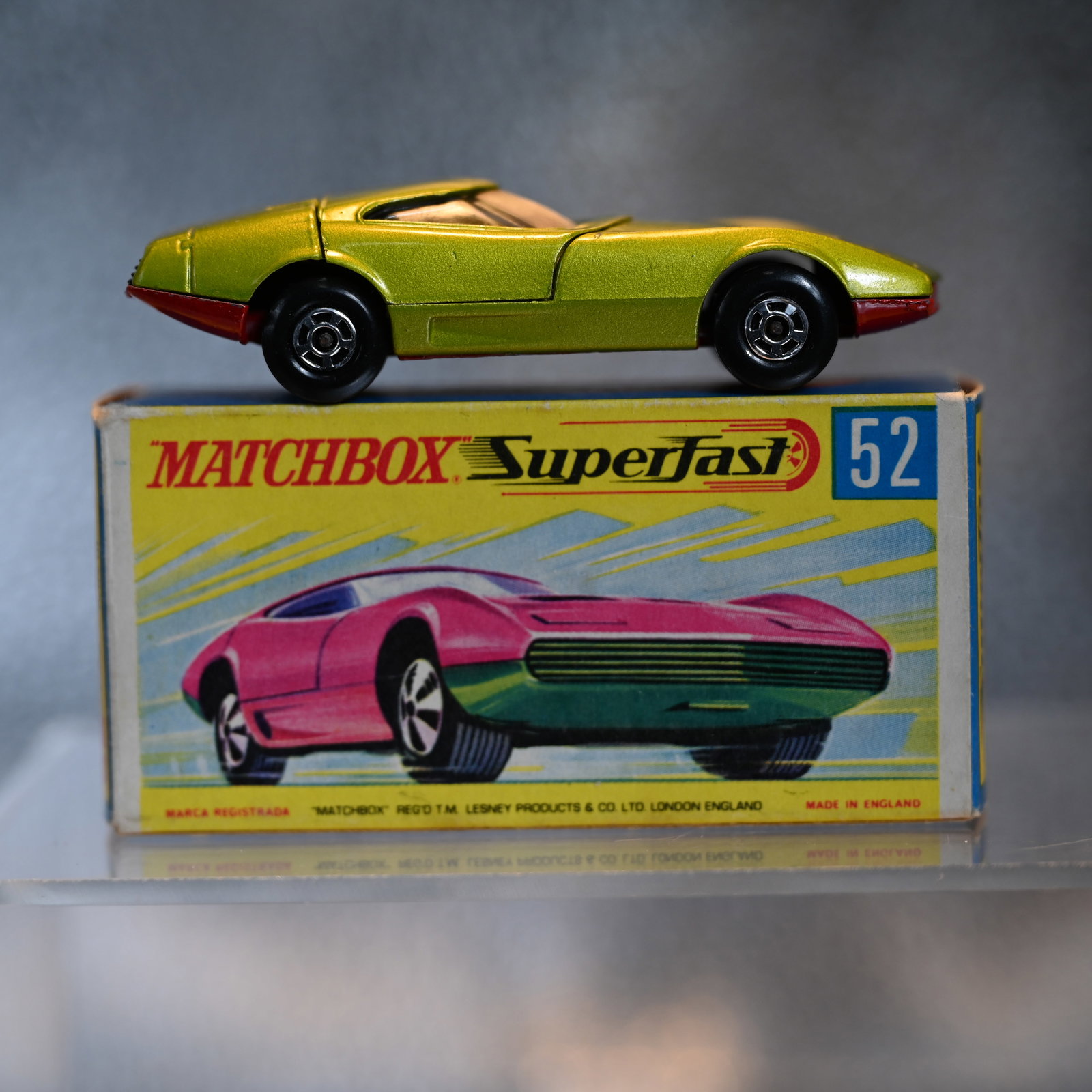 Matchbox New 52 - Dodge Charger MK III - Superfast - 1970 - Green: Marked: Matchbox Series No 52 - Dodge Charger MK III - Made in England - 1970 Lesney Prod & Co Ltd - Superfast - Pat. App.