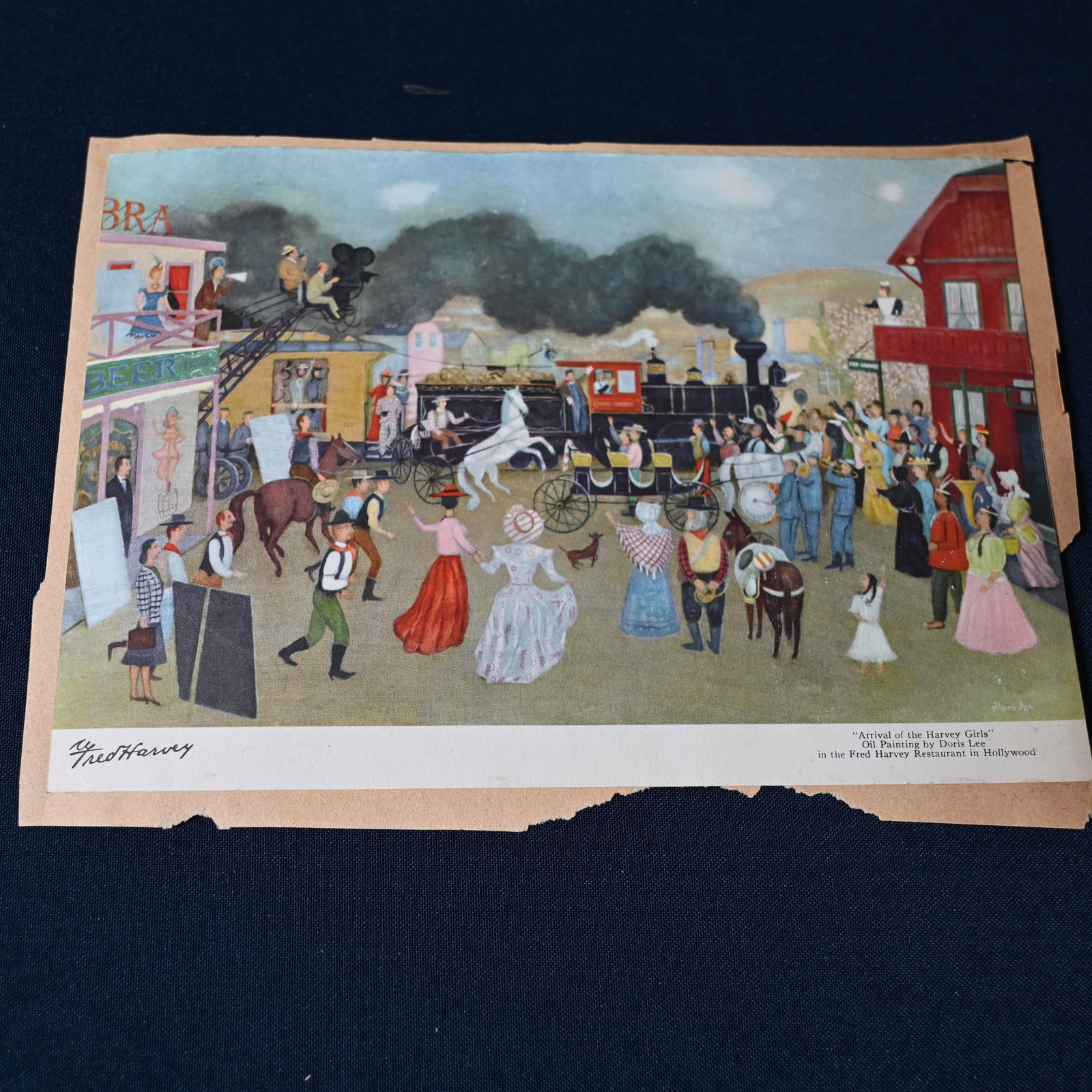 RR Hotel - Fred Harvey Restaurant La Posada Winslow Arizona Menu 1948: December 22, 1948 menu. The La Posada was a luxury railroad hotel in Winslow Arizona, one of many Mr. Harvey built along the Santa Fe route. Glued to remnants of a scrapbook page. History, per Google: