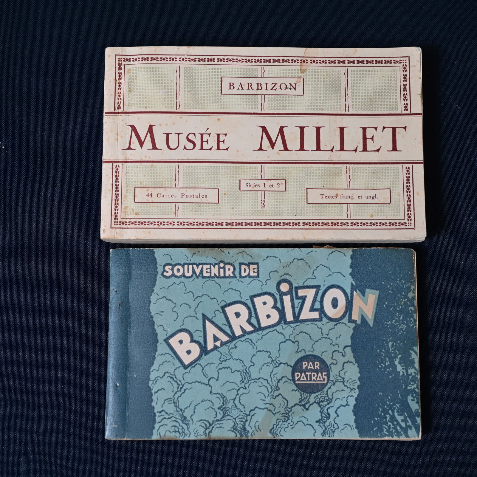 Barbizon - Millet Museum - Th. Rousseau paintings Postcard Books - Lot of 2: Two postcard books, (1) 44 postcards in black and white featuring works by Jean-Fran?ois Millet, a French artist and one of the founders of the Barbizon school in rural France, (2) Black and white pos