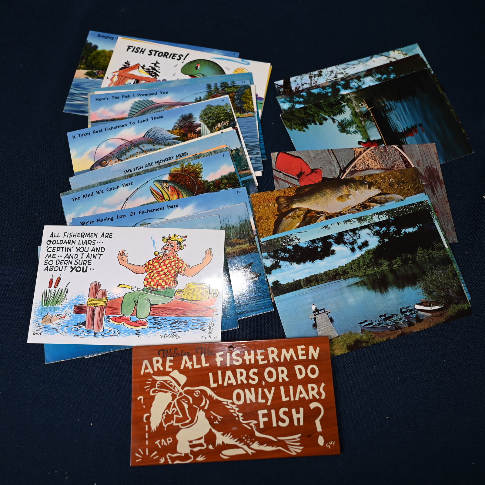 Comic + Comic Fishing + Fishing Postcards - Lot of 75+: Most mailed.