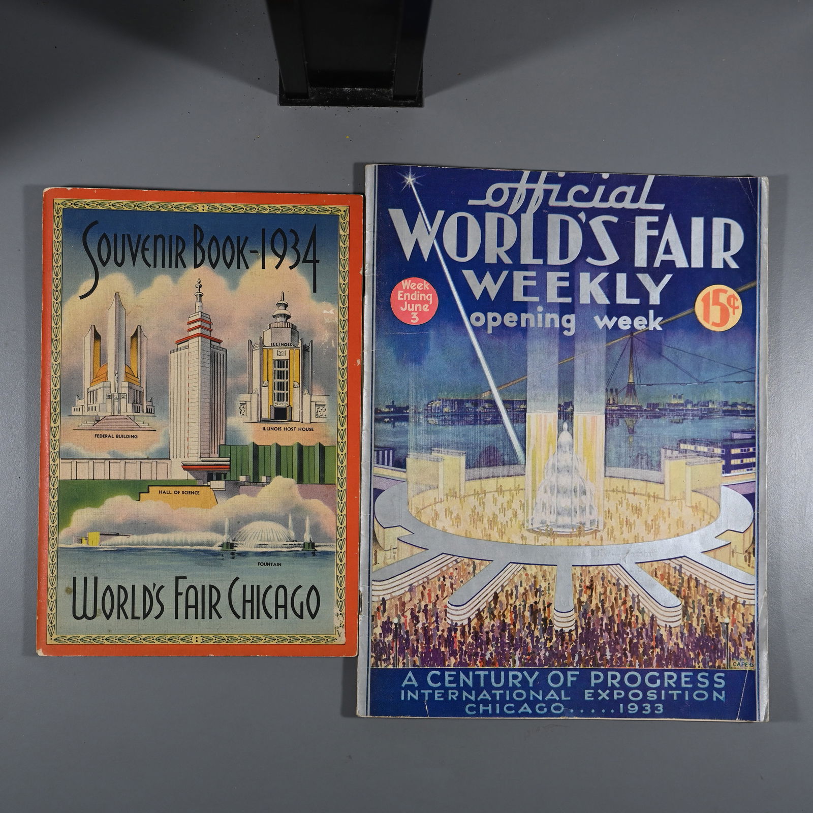 Chicago World's Fair - 1933 Opening Week Booklet and 1934 Souvenir Book (1 of 9)
