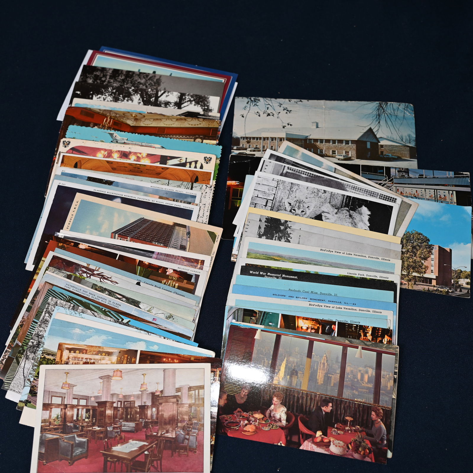 Illinois Postcards - Lot of 50 +: State and cities, incl early Adler Planetarium and scenes of Chicago