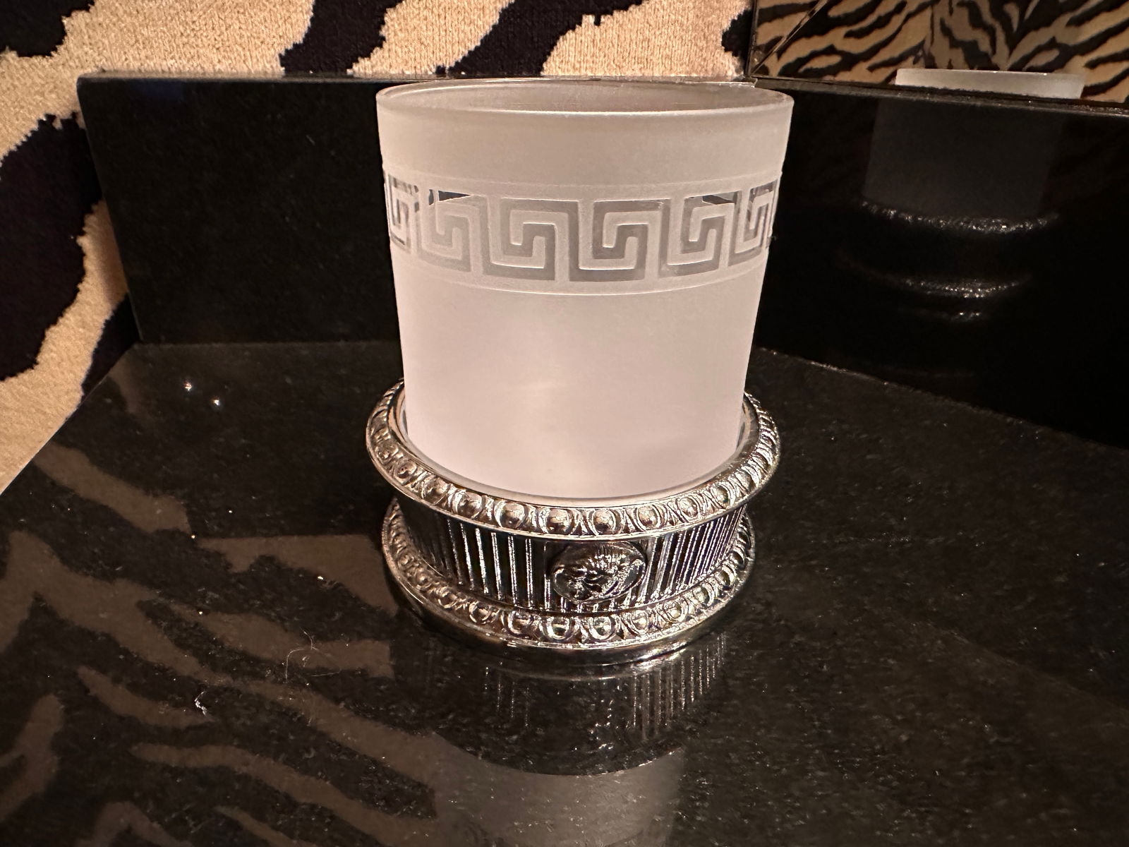Versace Platinum Colored Candle Holder (1 of 2)