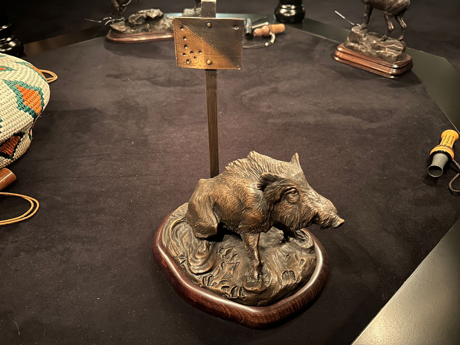 Numbered Bronze of a European Razorback hog (1 of 3)