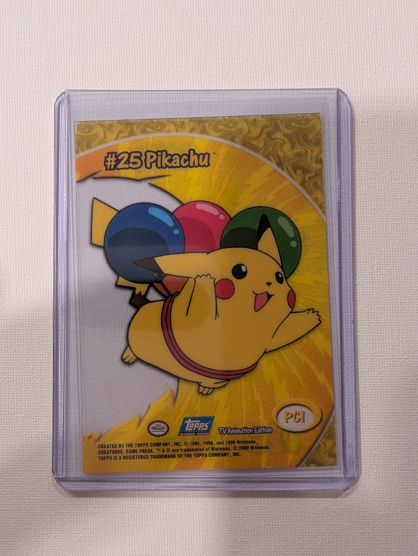 2000 Pokemon Topps TV Animation Edition Pikachu 25 PCI Holo Card. (1 of 2)