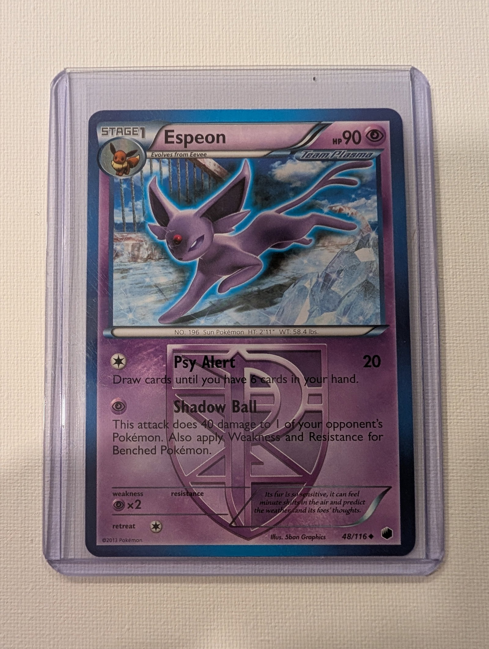 2013 Pokemon Espeon 48 116 Plasma Freeze Team Plasma Holo Rare. (1 of 2)