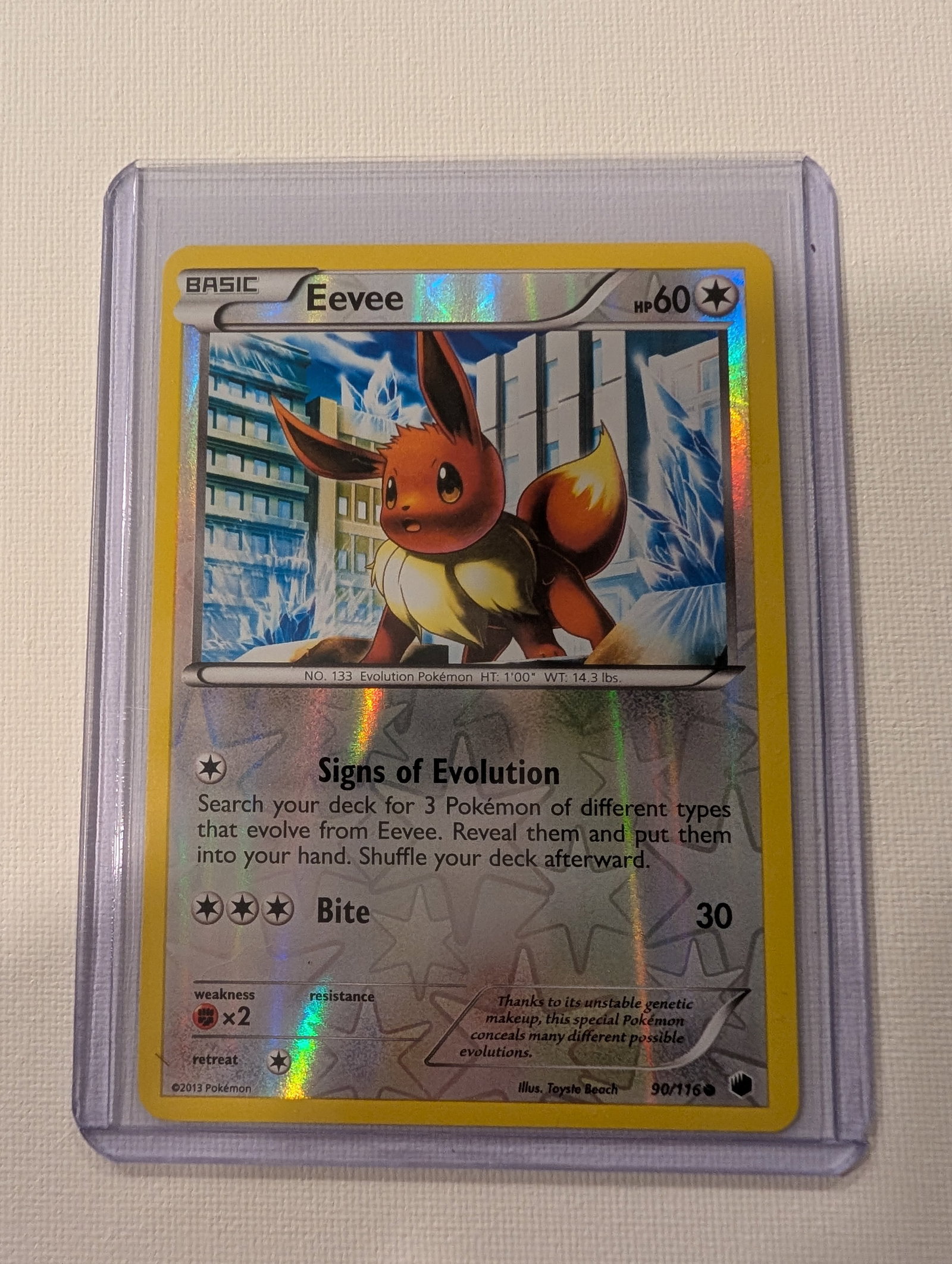 2013 Pokemon Eevee 90 116 Legendary Treasures Holo Rare. (1 of 2)