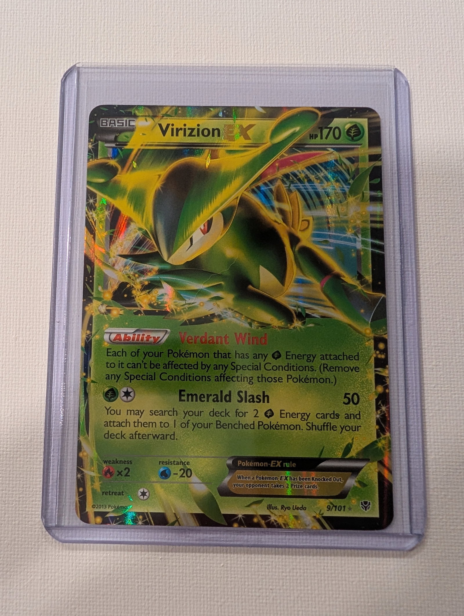 2013 Pokemon Virizion EX 9 101 Black and White Plasma Blast Ultra Rare Holo. (1 of 2)
