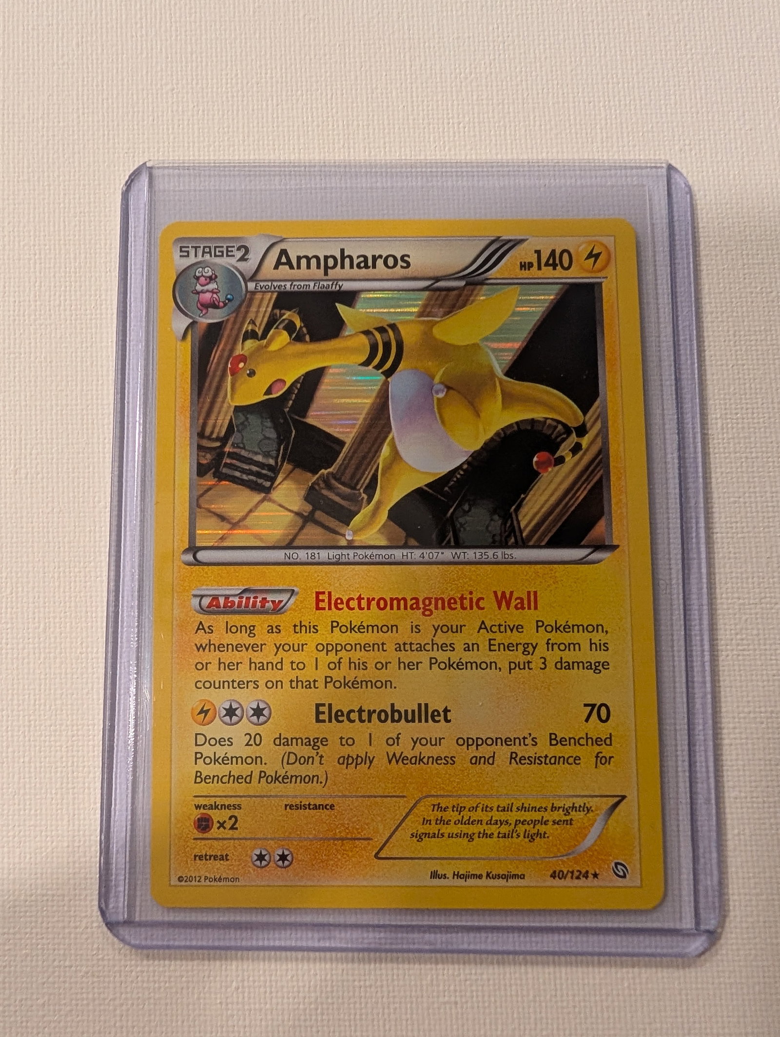 2012 Pokemon Ampharos 40 124 Dragons Exalted Holo Rare. (1 of 2)