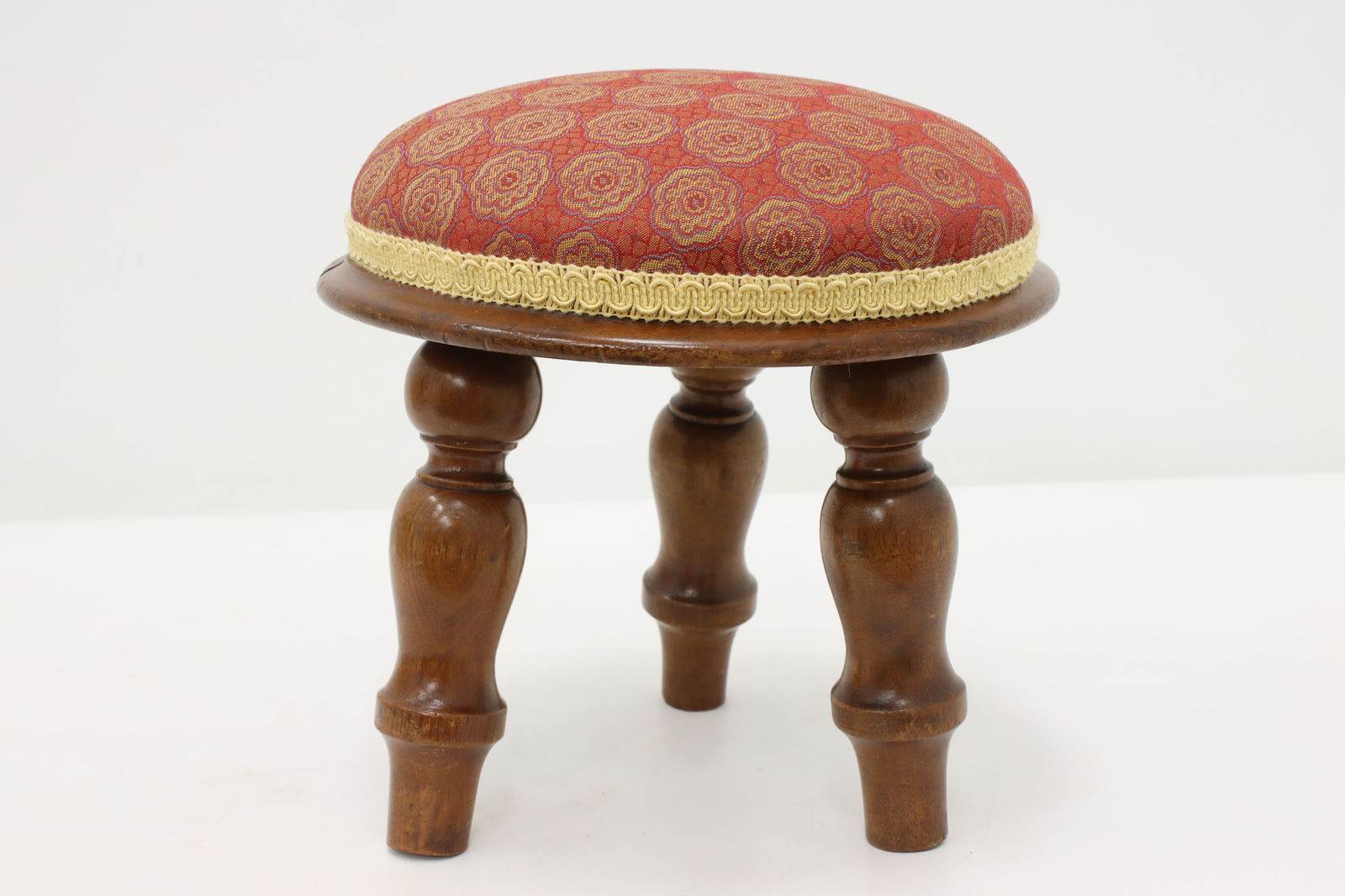 Victorian Farmhouse Antique Carved Walnut Footstool #48413 (1 of 9)