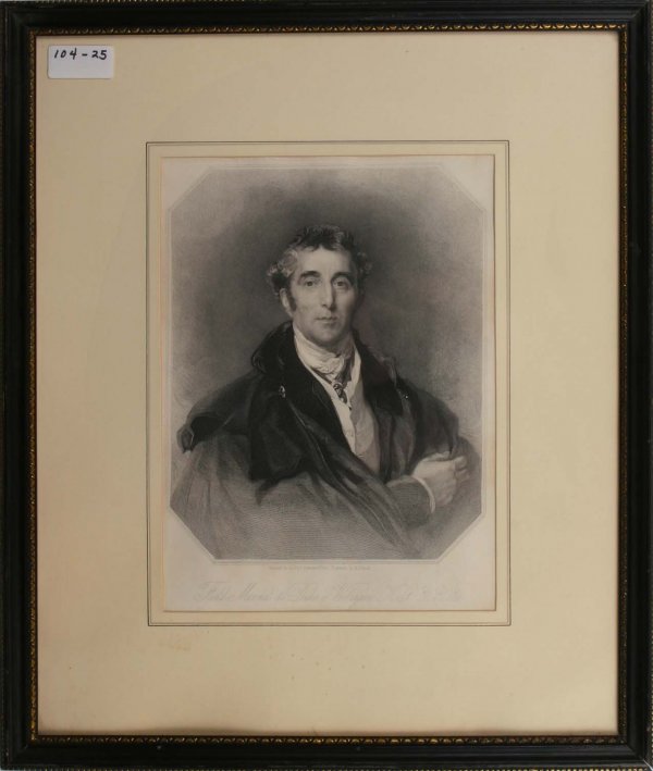 Wellington Engravings from the Allen Estate: Field Marshall the Duke of Wellington K.G.". Artist Sir Thos Lawrence, Publisher H T Ryall. Sight Size 10.25" x 7.5