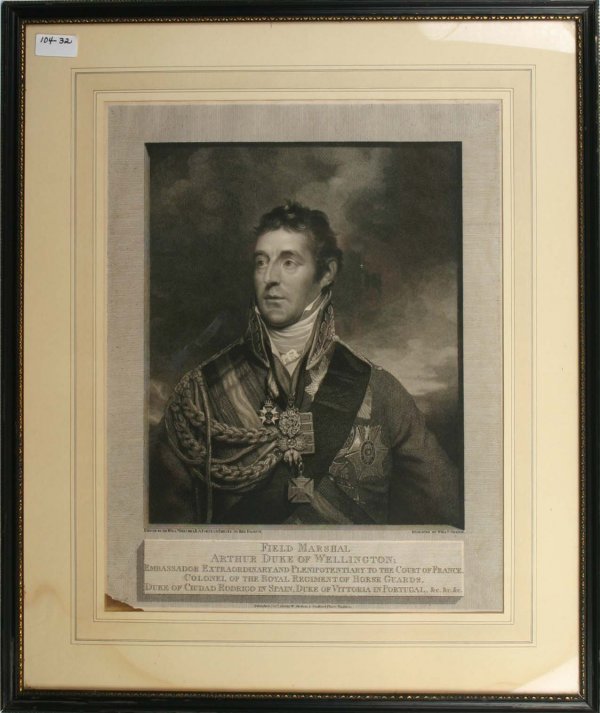 Wellington Engravings from the Allen Estate: Field Marshall Arthur Duke of Wellington". Sight Size 18" x 14