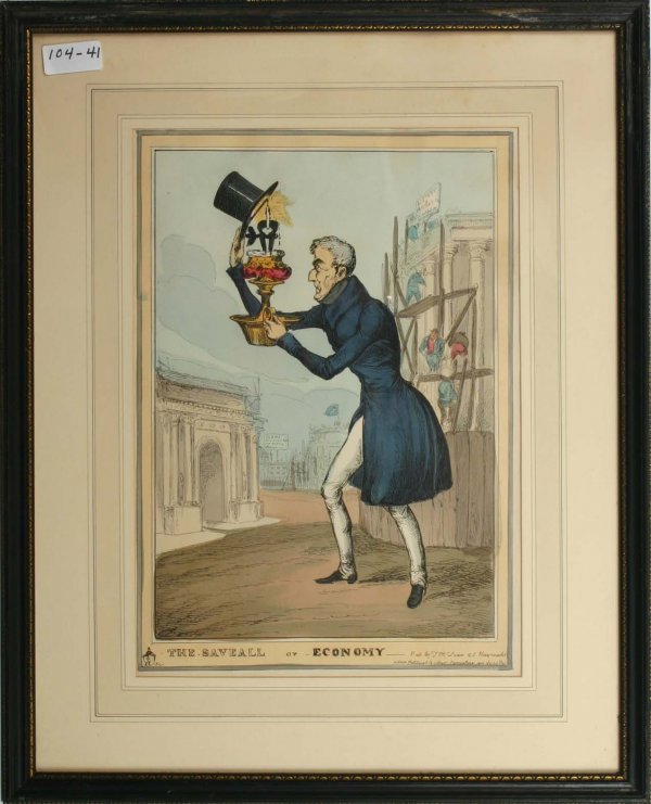 Wellington Engravings from the Allen Estate: The Saveall or Economy", Publisher T McLean. Sight Size 9.5" x 14