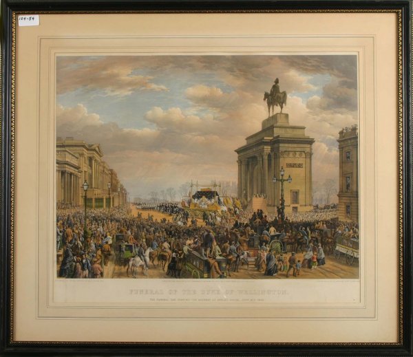 Wellington Engravings from the Allen Estate: Funeral of the Duke of Wellington", Publisher Day & Sons. Sight Size 18" x 21.75
