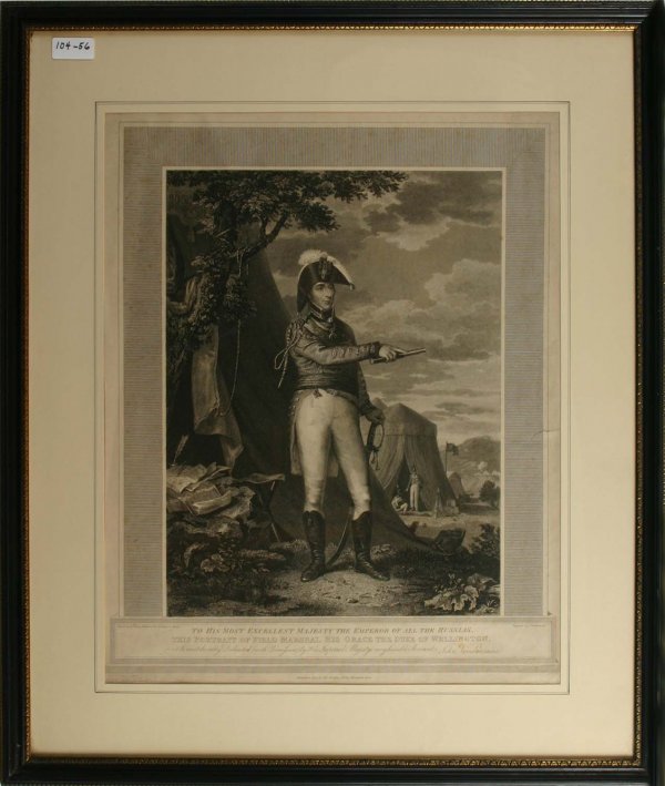 Wellington Engravings from the Allen Estate: Portrait of Farsha Grace the Duke of Wellington". Artist H L Eveque, Publisher H L Eveque 1814. Sight Size 20.5" x 16.25