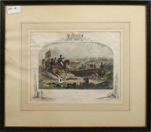 Wellington Engravings from the Allen Estate: Up Guards and At Them - Battle of Waterloo", Publisher Thomas Kelly & Co London. Sight Size 7.75" x 10.25