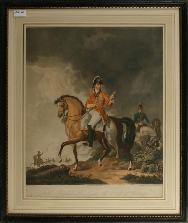 Wellington Engravings from the Allen Estate: Field Marshall the Duke of Wellington". Artist J M Wright, Publisher D Havell. Sight Size 20.75" x 16.5
