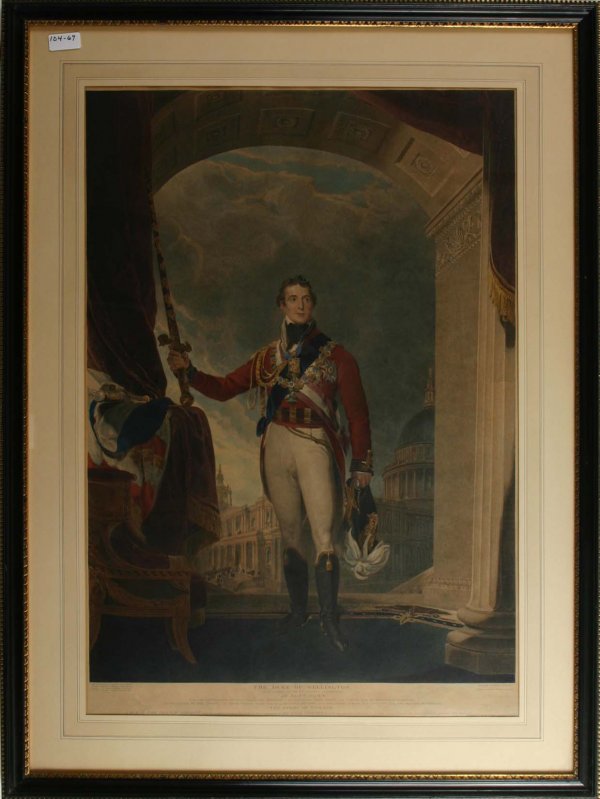 Wellington Engravings from the Allen Estate: The Duke of Wellington at Saint Paul's", Publisher R Bowyer 1818. Sight Size 29.75" x 20.25