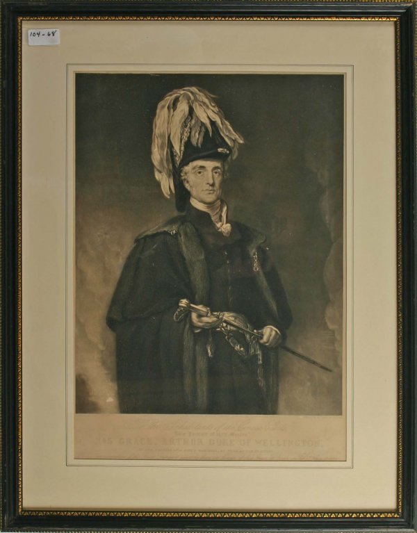 Wellington Engravings from the Allen Estate: His Grace, Arthur Duke of Wellington", Publisher F G Moon 1839. Sight Size 18.5" x 13