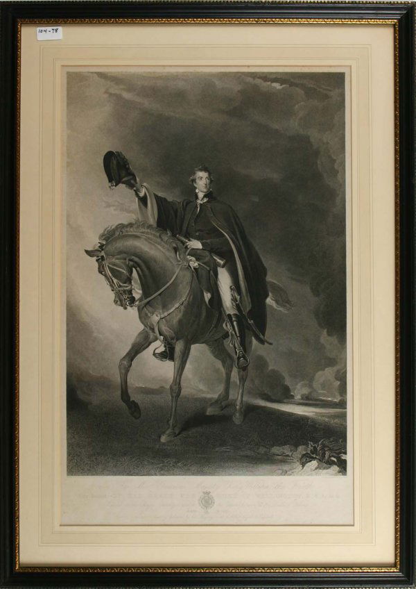 Wellington Engravings from the Allen Estate: Wellington Portrait to His Most Gracious Majesty King William the Fourth", Publisher Moon, Day & Graves 1830. Sight Size 27.5" x 17.25