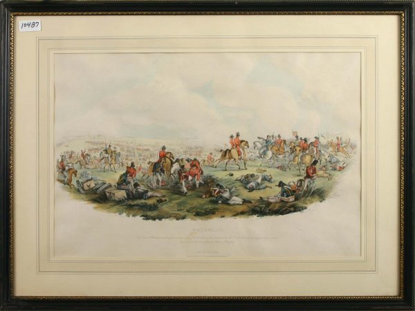 Wellington Engravings from the Allen Estate: Waterloo", Publisher M Booth. Sight Size 14" x 21.5