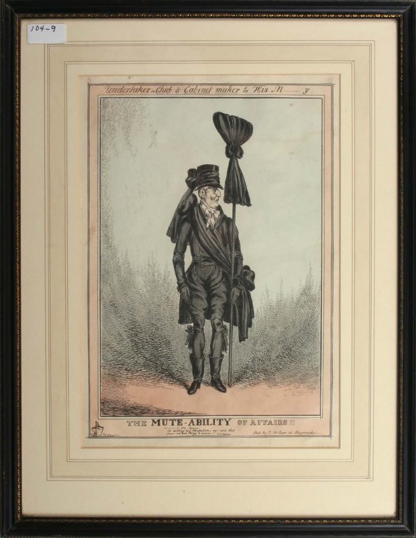 Wellington Engravings from the Allen Estate: The Mute-Ability of Affairs !!!", Publisher T McLean. Sight Size 14.5" x 10