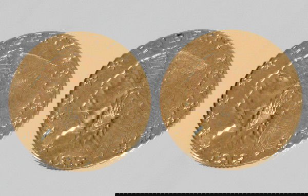 2 - $2.5 Indian Head Coins 1912 & 1913: (2) $2-1/2 dollar Indian head gold coins 1912 & 1913 - See Photos at http://stinsonauctions.com/auctions/hi-res/coins.html