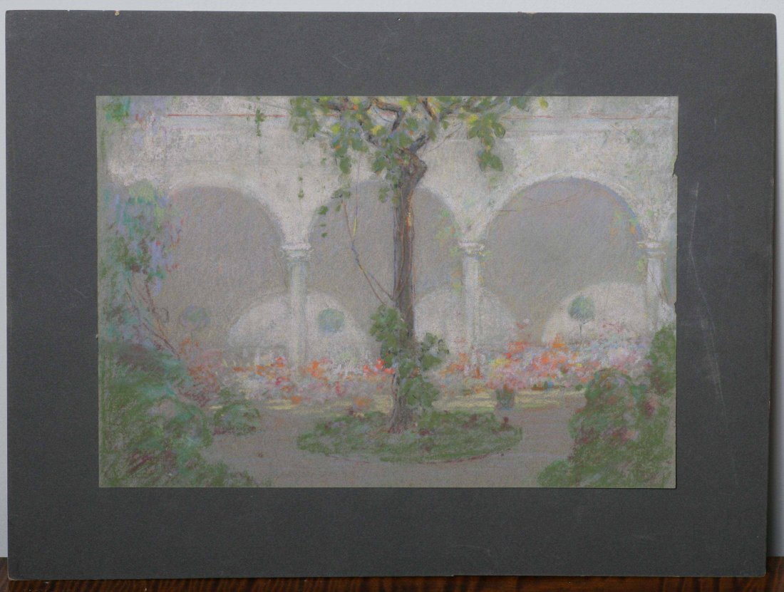 Abbott Fuller Grave Pastel: Pastel by Abbott Fuller Graves, pencil signature. Size 8.5" x 12".