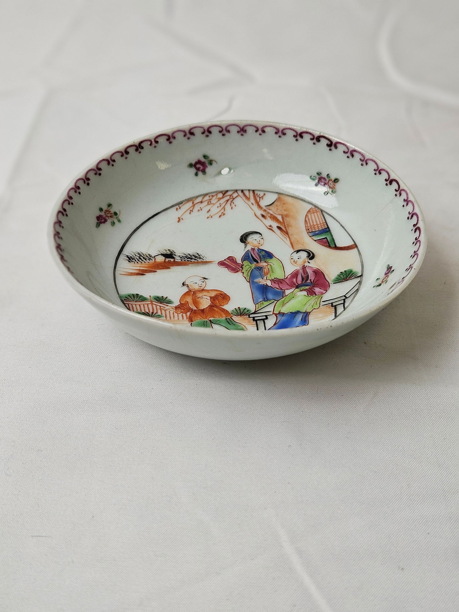 Chinese Qing Dynasty Qianlong Export Rose Medallion Plate (1 of 5)