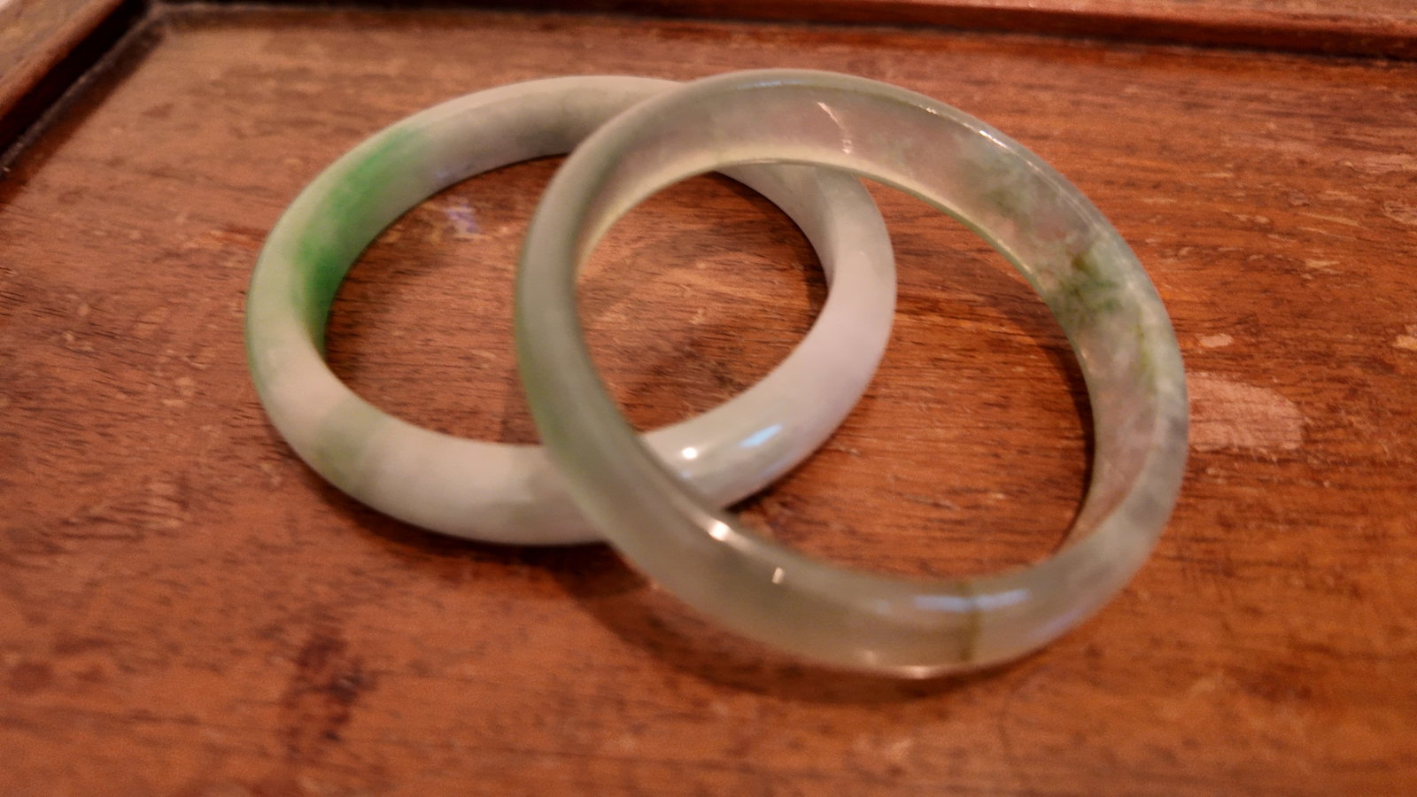 A Pair of Jade Bracelets Size 53.6: A Pair of Jade Bracelets Size 53.6