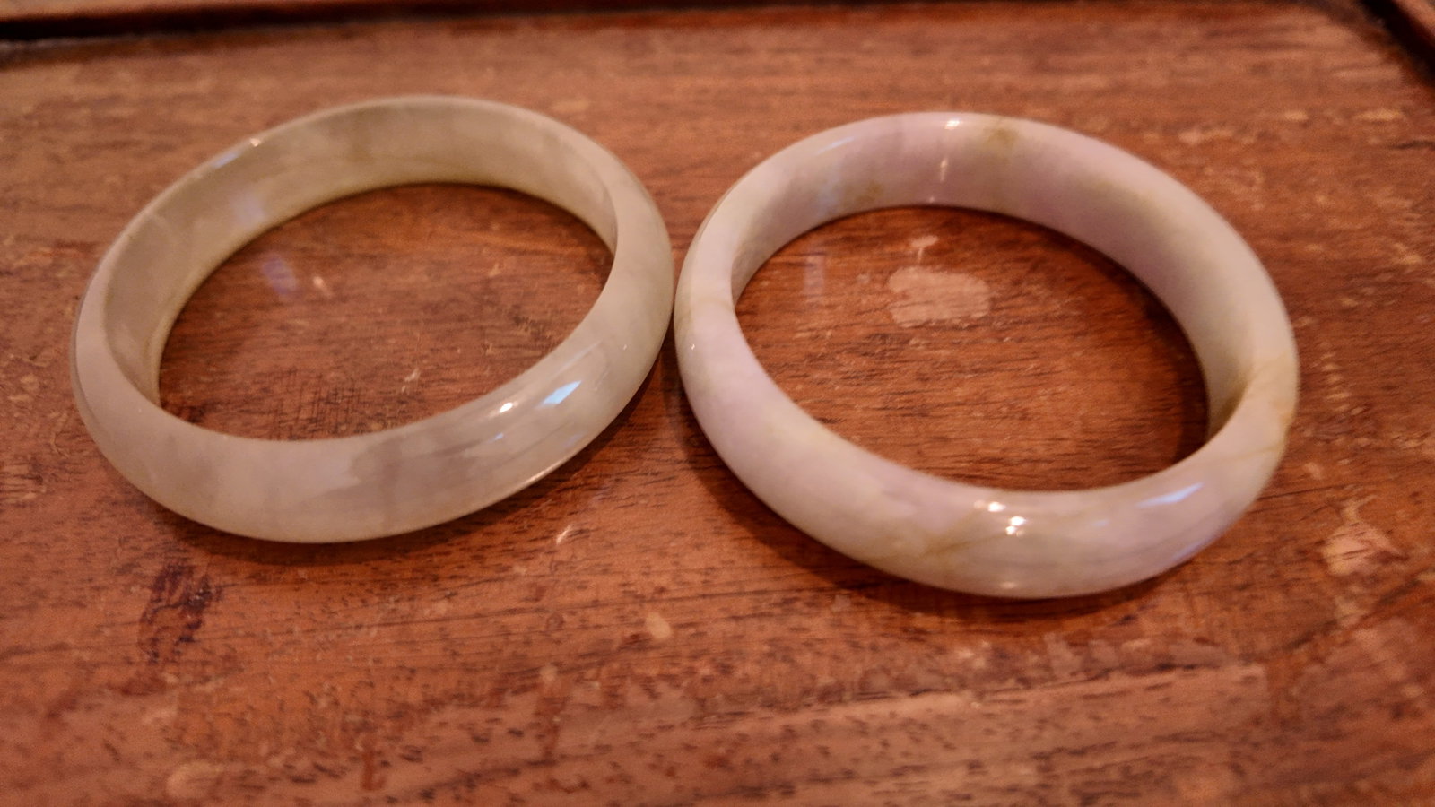A Pair of Jade Bracelets Size 56.6: A Pair of Jade Bracelets Size 56.6