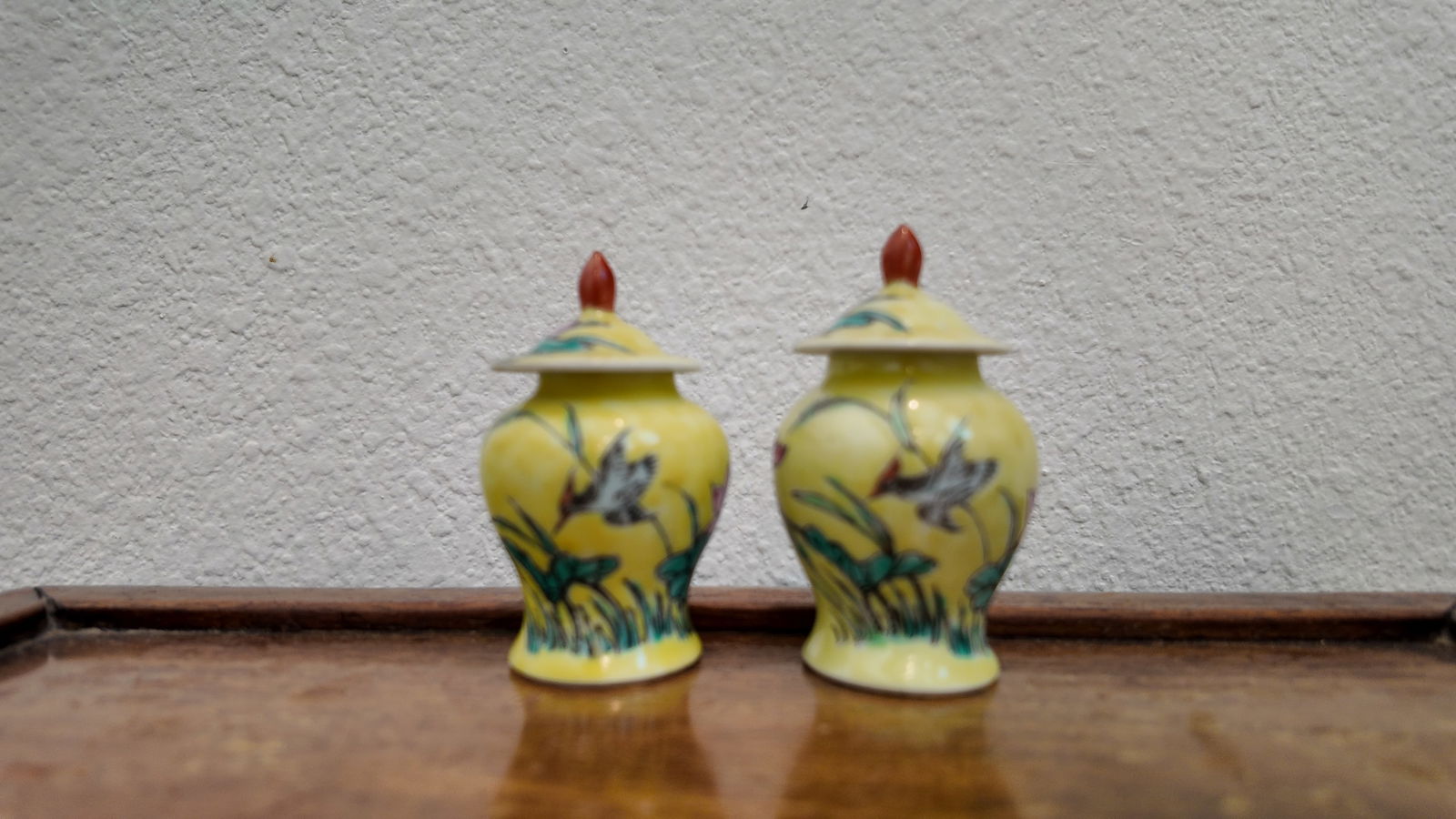 A Pair of Rare Antique Chinese 19 C. Porcelain Miniature Vase.: A Pair of Rare Antique Chinese 19 C. Porcelain Miniature Vase.