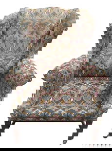 A GEORGE III MAHOGANY WINGBACK ARMCHAIR. (h 110cm x d 76cm x w 80cm): A GEORGE III MAHOGANY WINGBACK ARMCHAIR. (h 110cm x d 76cm x w 80cm)