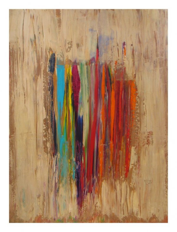 Untitled: Title: Untitled Description: John Phillip Davis, 2008. Abstract composition of acrylic paint with varnish top coat. Measures 22"x30", signed on white edge by artist. Artist Info: When eyeing the work