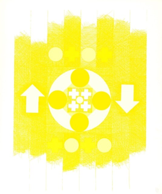 George Earl Ortman, X + X, Ten Works by Ten Painters, Limited Edition Silkscreen: Silkscreen on Mohawk Superfine Bristol paper. Paper size: 24 x 20 inches. Excellent condition. Inscription: unsigned and unnumbered, as issued. Notes: From the folio, X + X, Ten Works by Ten Painters,