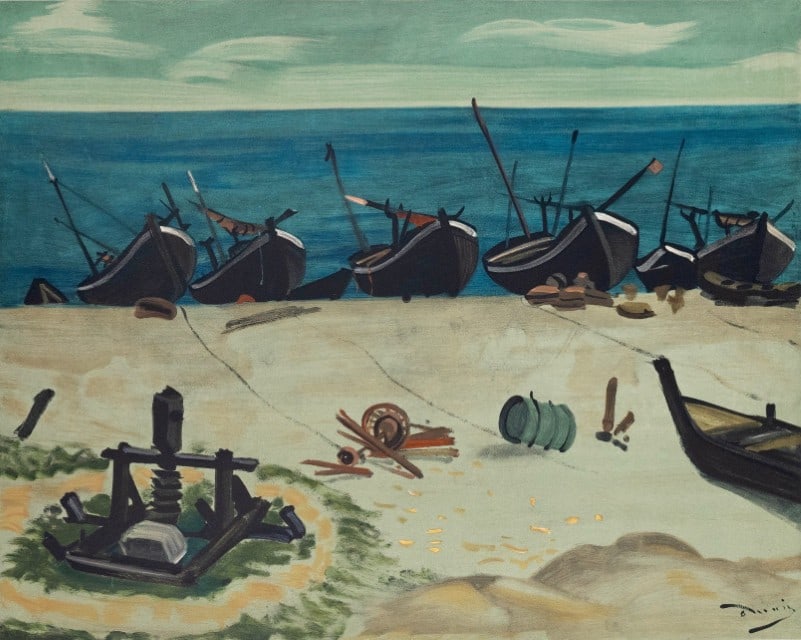 André Derain, Barques a Graveline, André Derain, Collection Pierre Lévy, Limited: Lithograph on vélin d'Arches paper. Inscription: Unsigned and unnumbered. Paper Size: 20 x 26 inches. Excellent condition. Notes: From the folio, André Derain entre 1935 et 1949, V, Collecti