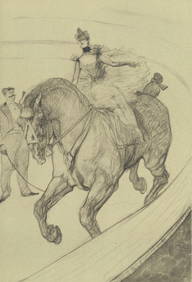 Henri de Toulouse-Lautrec, Travail sans selle, The Circus by Toulouse-Lautrec, Limited Edition (1 of 7)