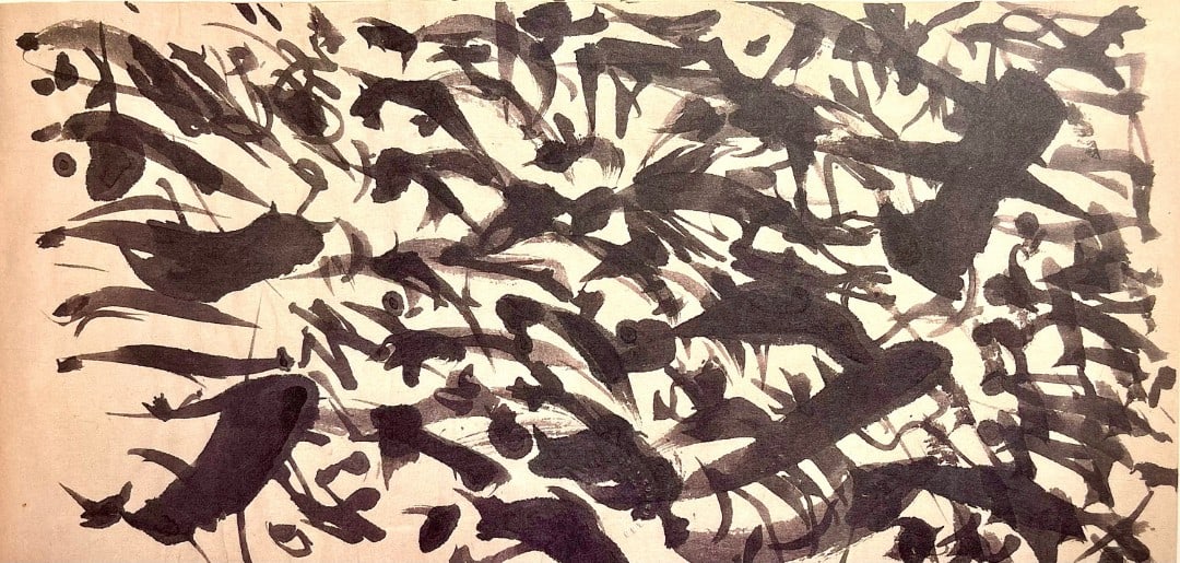 Jackson Pollock, Composition, Jackson Pollock, The Last Sketchbook, Limited Edition Lithograph: Lithograph on vélin Mohawk paper. Inscription: unsigned and unnumbered, as issued. Paper Size: 5 x 12 inches. Excellent condition. Notes: From the album, Jackson Pollock, The Last Sketchbook, 1982. P