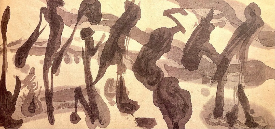 Jackson Pollock, Composition, Jackson Pollock, The Last Sketchbook, Limited Edition Lithograph: Lithograph on vélin Mohawk paper. Inscription: unsigned and unnumbered, as issued. Paper Size: 5 x 12 inches. Excellent condition. Notes: From the album, Jackson Pollock, The Last Sketchbook, 1982. P