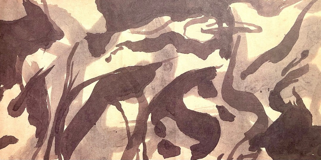 Jackson Pollock, Composition, Jackson Pollock, The Last Sketchbook, Limited Edition Lithograph: Lithograph on vélin Mohawk paper. Inscription: unsigned and unnumbered, as issued. Paper Size: 5 x 12 inches. Excellent condition. Notes: From the album, Jackson Pollock, The Last Sketchbook, 1982. P