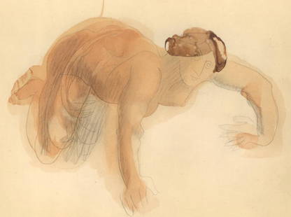 Auguste Rodin, Composition, La Varende, Rodin, Limited Edition Lithograph: Lithograph and stencil on vélin pur fil paper. Paper size: 11.5 x 15.75 inches. Excellent condition. Unsigned and unnumbered, as issued. Notes: From the folio, La Varende, Rodin, 1944. Published