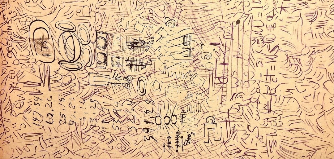 Jackson Pollock, Composition, Jackson Pollock, The Last Sketchbook, Limited Edition Lithograph: Lithograph on vélin Mohawk paper. Inscription: unsigned and unnumbered, as issued. Paper Size: 5 x 12 inches. Excellent condition. Notes: From the album, Jackson Pollock, The Last Sketchbook, 198