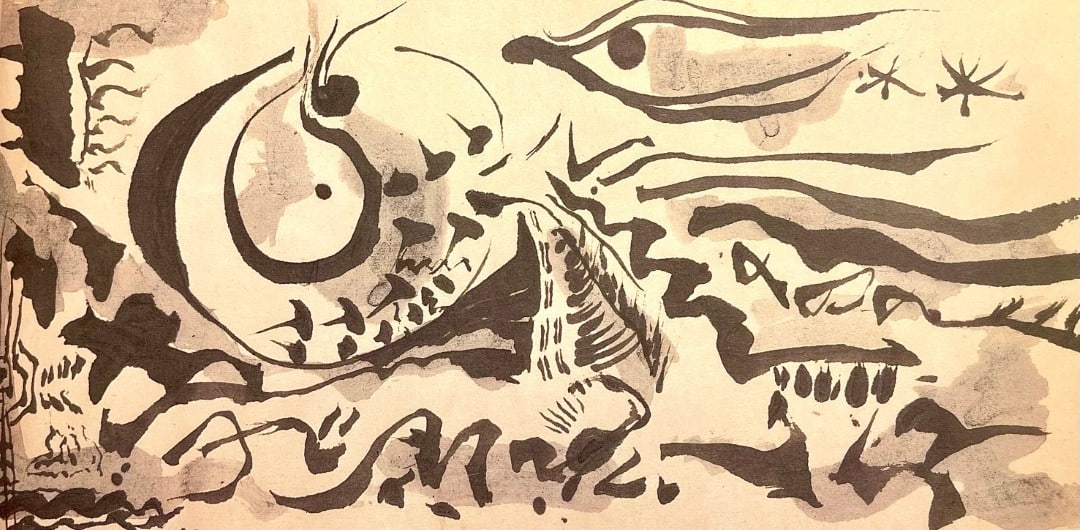 Jackson Pollock, Composition, Jackson Pollock, The Last Sketchbook, Limited Edition Lithograph: Lithograph on vélin Mohawk paper. Inscription: unsigned and unnumbered, as issued. Paper Size: 5 x 12 inches. Excellent condition. Notes: From the album, Jackson Pollock, The Last Sketchbook, 198