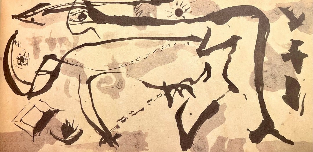 Jackson Pollock, Composition, Jackson Pollock, The Last Sketchbook, Limited Edition Lithograph: Lithograph on vélin Mohawk paper. Inscription: unsigned and unnumbered, as issued. Paper Size: 5 x 12 inches. Excellent condition. Notes: From the album, Jackson Pollock, The Last Sketchbook, 198