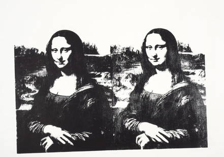 Andy Warhol, Mona Lisa (after Leonardo da Vinci), Official Limited Edition, Sunday B. Morning,: Official edition, Andy Warhol, Sunday B. Morning, silkscreen on museum board. Paper Size: 25 x 30 inches. Excellent condition. Inscription: Numbered in pencil, &#8220;published by Sunday B. Morning&#8
