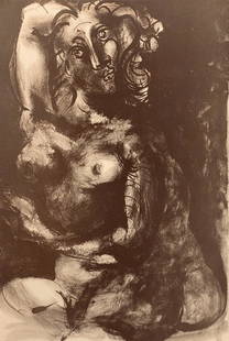 Pablo Picasso, Composition, Carnet de dessins de Picasso, Cahiers d’Art, Limited Edition: Lithograph on vélin paper. Inscription: Unsigned and unnumbered. Paper Size: 16.54 x 11.81 inches. Excellent condition. Notes: From the volume, Carnet de dessins de Picasso: reproduits au format