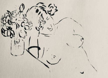 Henri Matisse, Composition (Dutel 3), Dessins de Henri-Matisse, Limited Edition Lithograph: Lithograph on vélin Lafuma paper. Unsigned and unnumbered. Paper Size: 10 x 8 inches. Excellent condition. Notes: From the album, Dessins de Henri-Matisse, 1925. Published by Éditions des