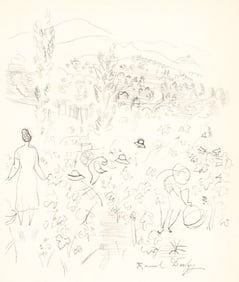 Raoul Dufy, Coteaux en Septembre, Vins, Fleurs et Flammes, Limited Edition Lithograph